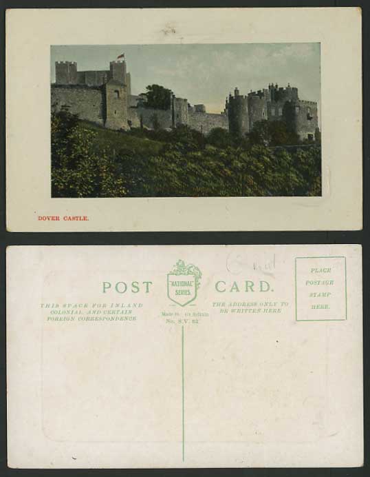 KENT Dover Old Colour Postcard Flag DOVER CASTLE