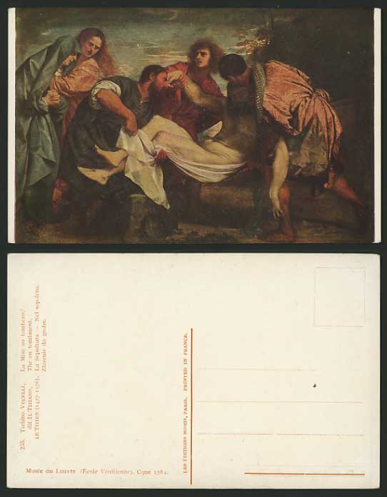 TIZIANO VECELLI Old Art Drawn Coloured Postcard, Burial