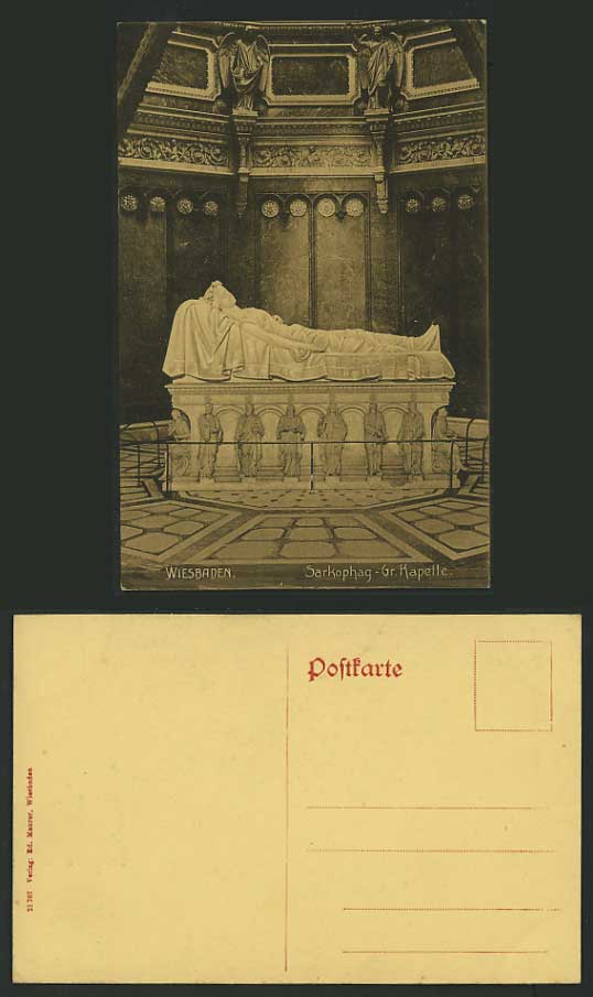 Germany Old Postcard WIESBADEN Sarcophagus Gr. Kapelle