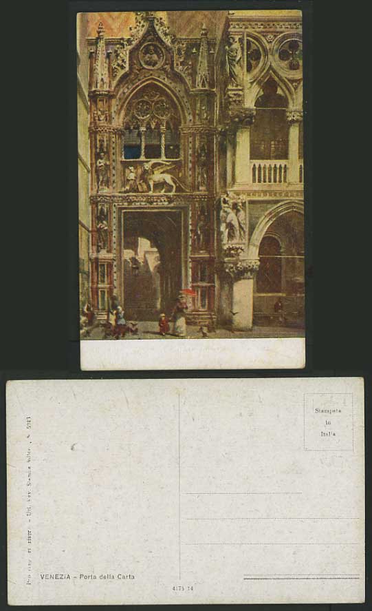 Italy Old Coloured Postcard VENICE Porta della Carta