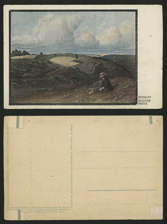 Artist Drawn c1911 Old Postcard - Schacht Einsame Weide