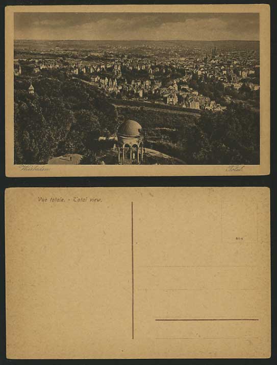 Germany Old sepia Postcard WIESBADEN General View