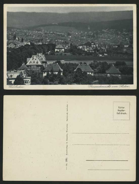 Germany Old Postcard WIESBADEN General View Panorama