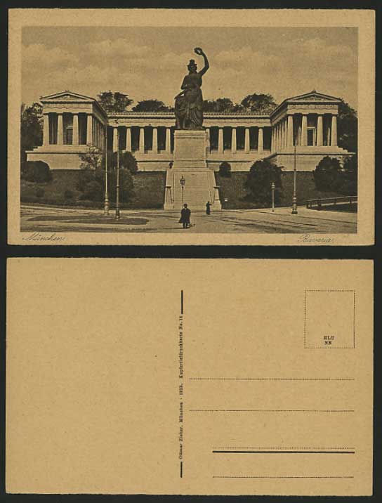 Germany 1923 Old Sepia Postcard MUNICH - Bavaria Statue