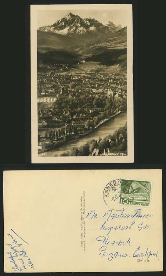 Austria Old B/W Real Photo Postcard INNSBRUCK Panorama
