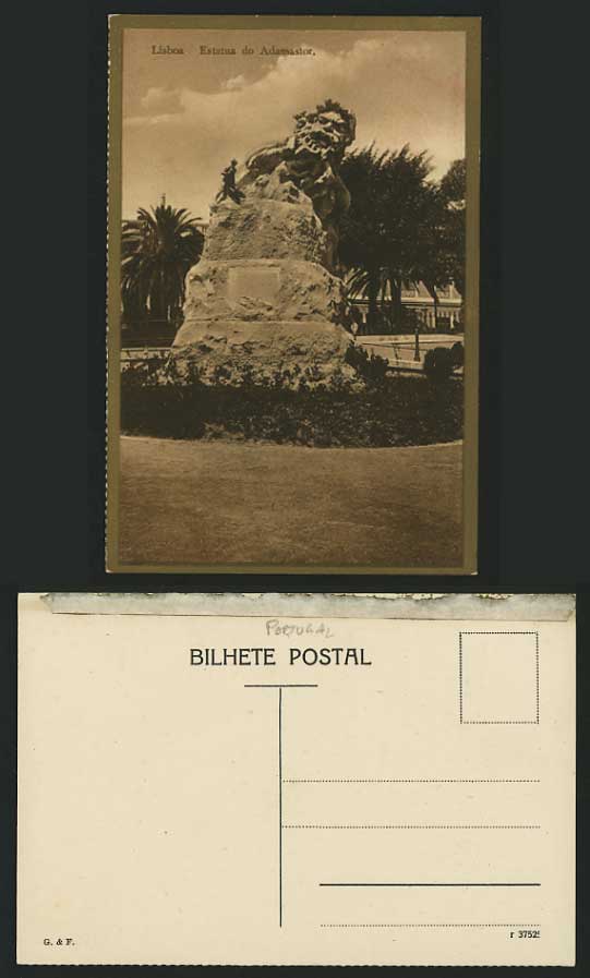 Portugal Old Postcard LISBON Statue Estatua - Adamastor