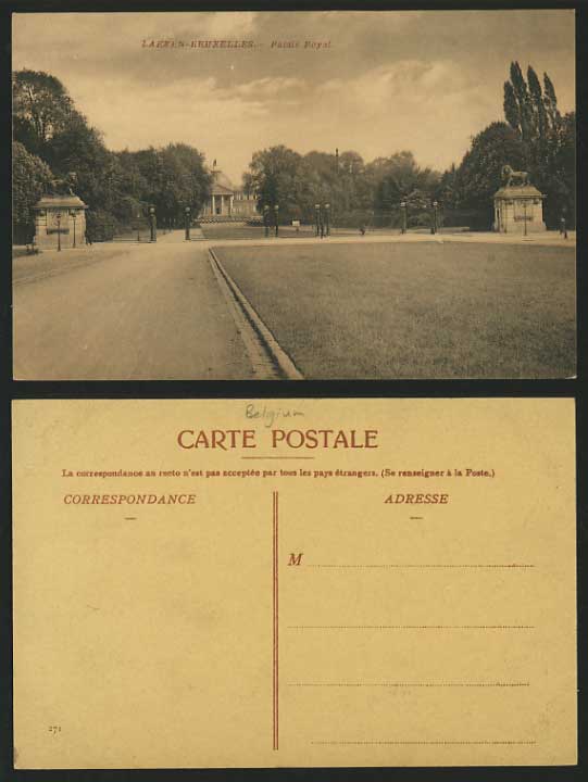 Belgium Old B/W Postcard Laeken BRUSSELS Palais Royal