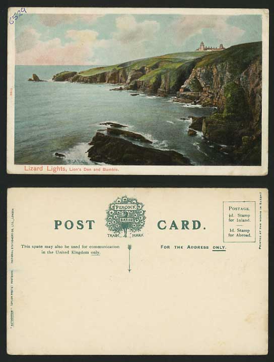 Cornwall Old Colour Postcard LION'S DEN & BUMBLE Cliffs