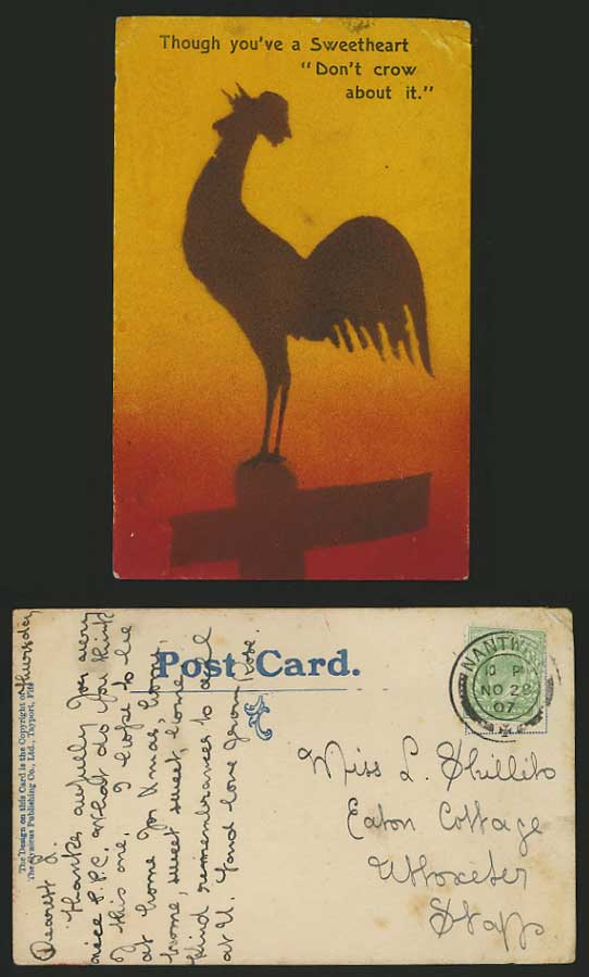 Humour 1907 Postcard Sweetheart - Don't Crow about it