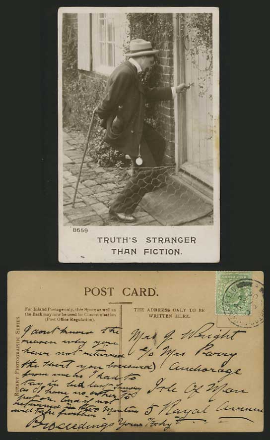 Humour 1905 Postcard Key, TRUTH'S STRANGER THAN FICTION