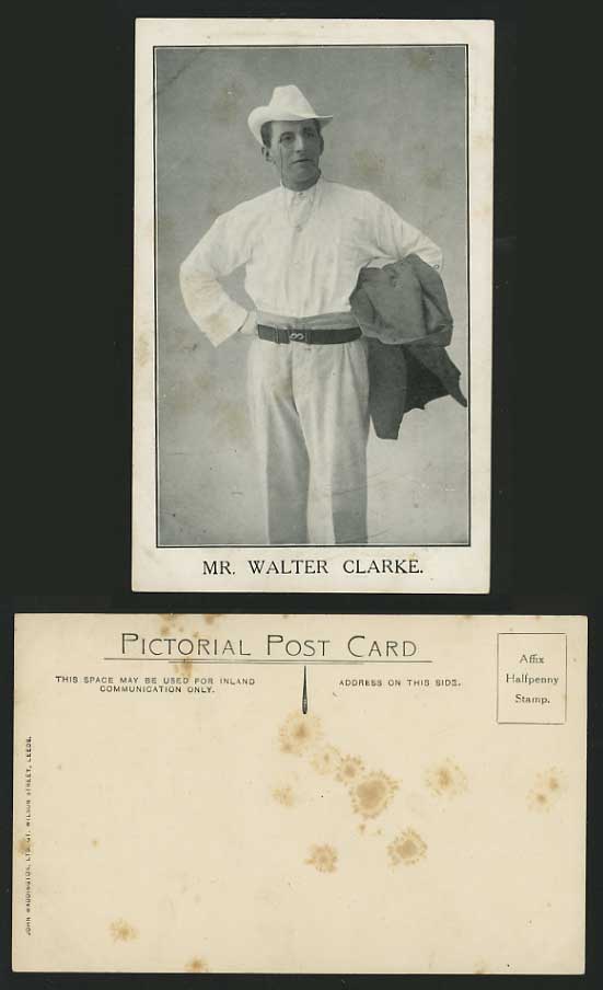 Actor WALTER CLARKE One Eye Galss Old B/W Postcard