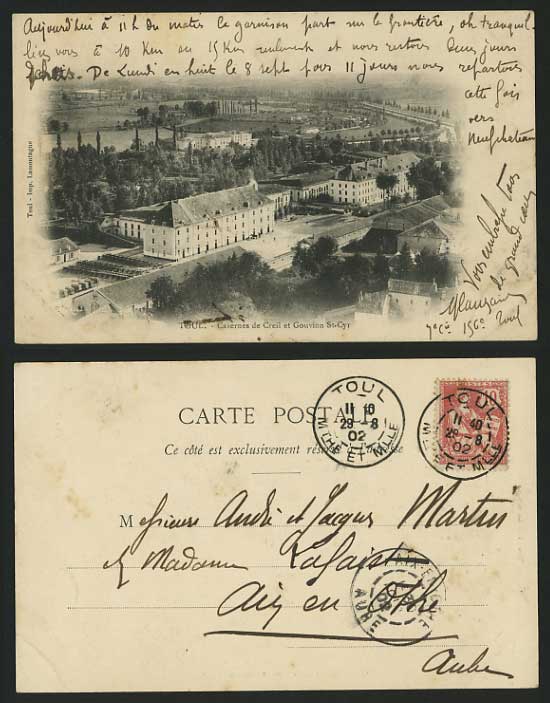 Military 1902 UB Postcard Casernes TOUL Barracks St Cyr