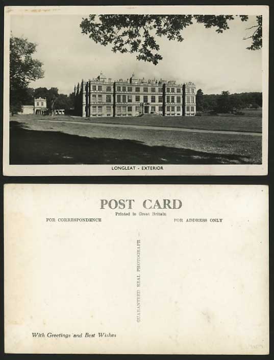 Wiltshire Old RP Photo Postcard LONGLEAT HOUSE Exterior