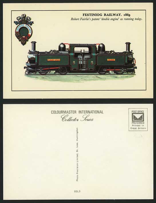LOCOMOTIVE Festiniog Railway 1869 Robert Fairlie Old PC