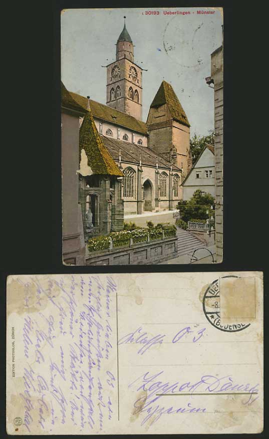 Germany c1900 Old Colour Postcard UEBERLINGEN Muenster