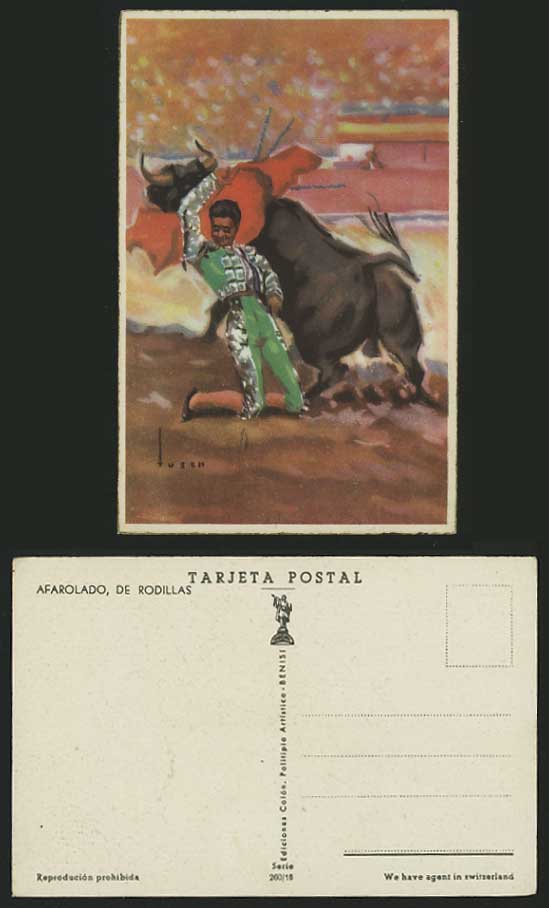 Spain Old Postcard - BULLFIGHTING Afarolado De Rodillas