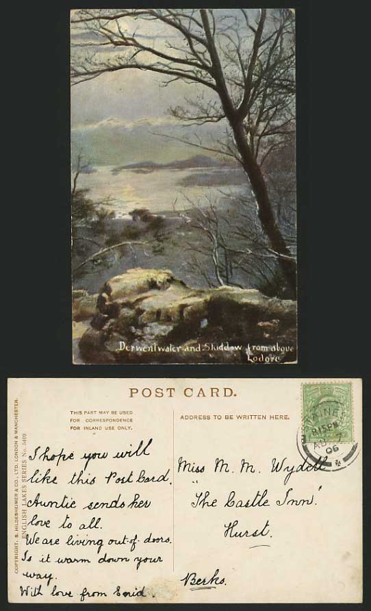 Lake District 1906 ART Postcard DERWENT WATER Skiddow