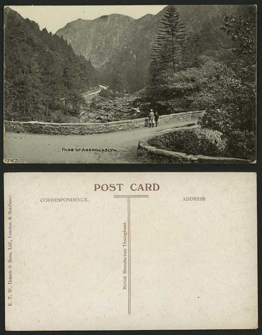 Caernarvonshire Old B/W RP Postcard PASS OF ABERGLASLYN