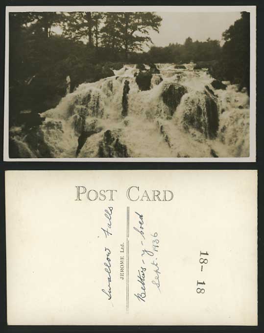 Wales 1936 Old R.P. Postcard BETWS-Y-COED Swallow Falls