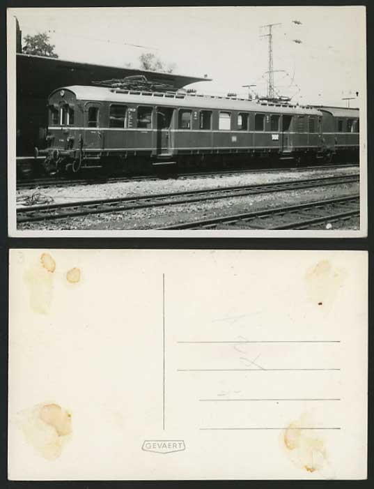 TRAIN at Railway Station Old B/W Real Photo Postcard
