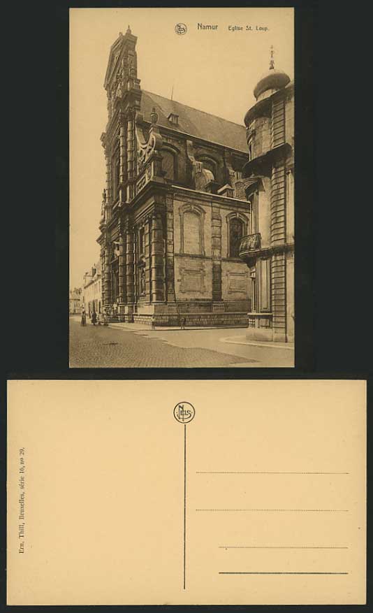 Belgium Old Postcard NAMUR Street Church Eglise St Loup