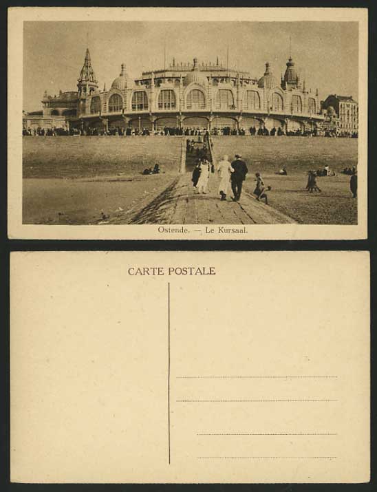 Belgium Old B/W Postcard OSTEND - Le Kursaal - Children