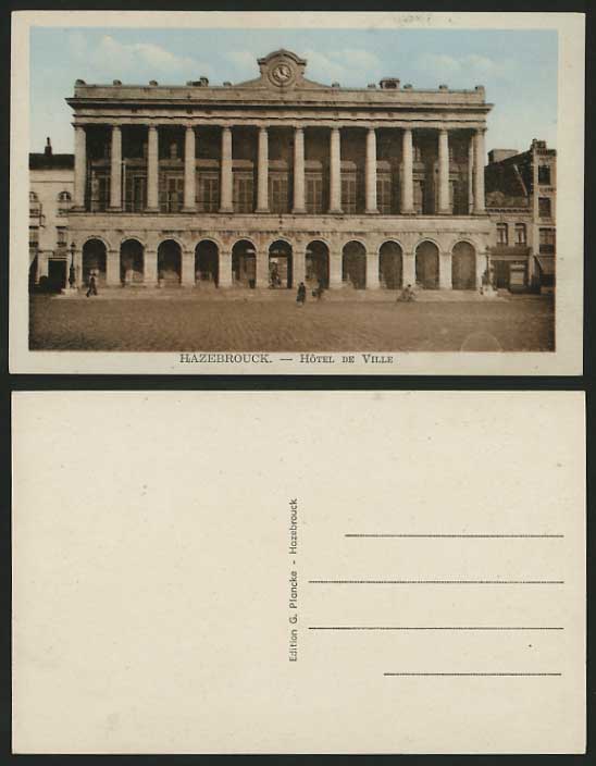 France Old Postcard HAZEBROUCK Hotel de Ville Town Hall