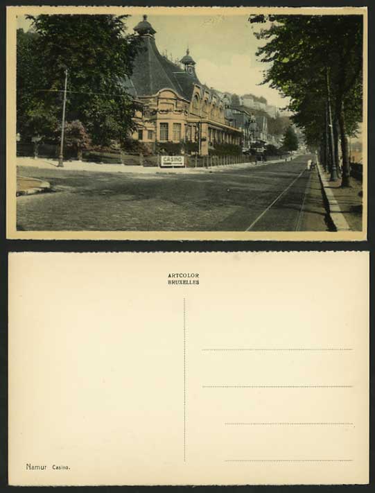 Belgium Old Colour Postcard - NAMUR CASINO Street Scene