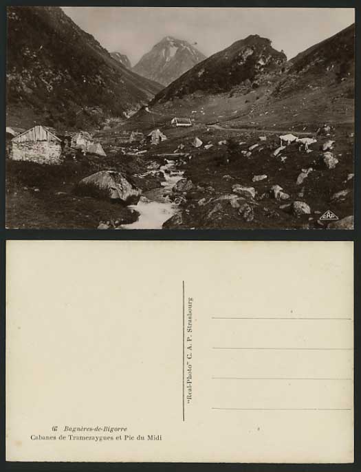 France Old Postcard BAGNERES-DE-BIGORRE River Mountains