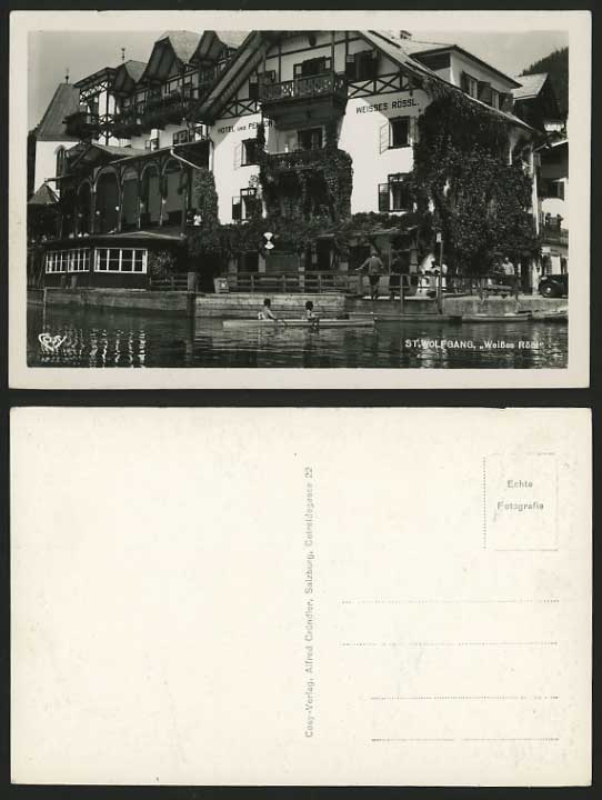 Salzkammergut Old Postcard Weisses Roessl HOTEL Pension