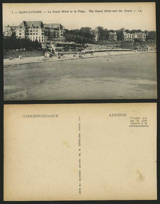 France Old Postcard Bretagne SAINT-LUNAIRE Hotel Beach