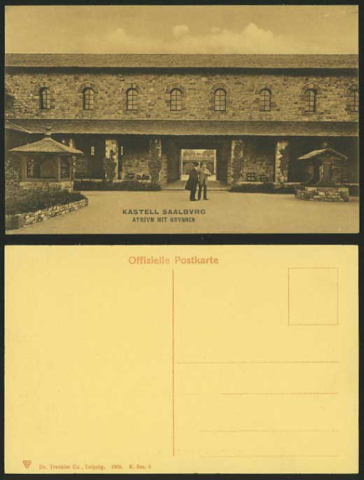 Germany 1908 Old Postcard - SAALBURG Atrium mit Brunnen
