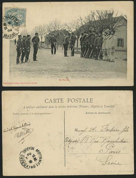France 1904 Postcard MILITARY PARADE La Parade Soldiers