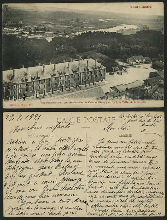 France 1921 Old Military Postcard TOUL Barraks Panorama