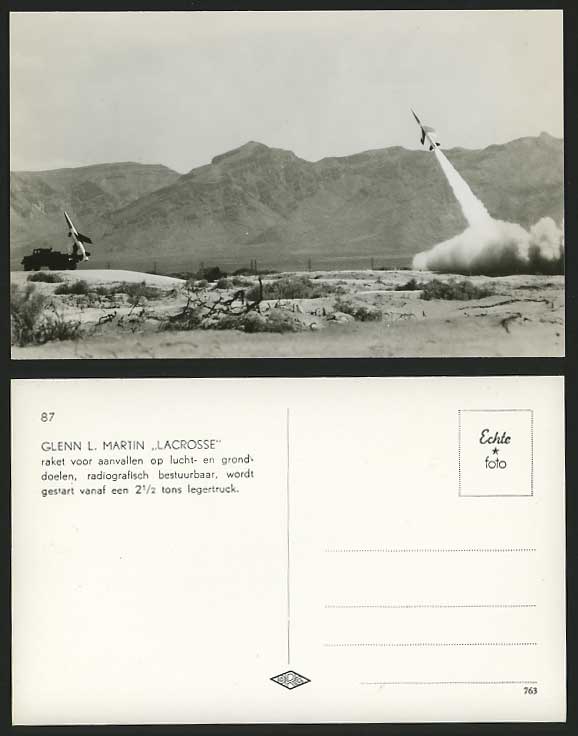 AIRPLANE Old Postcard GLENN L. MARTIN LACROSSE / Rocket