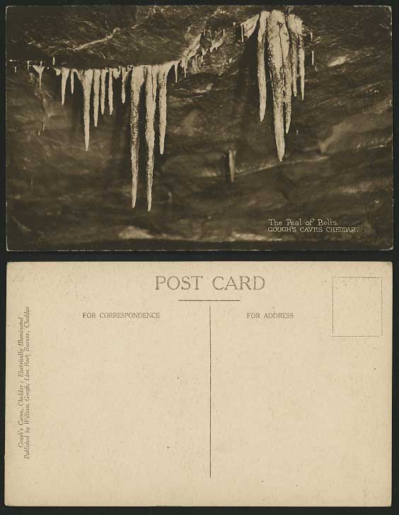 Somerset Cheddar Old Postcard GOUGH CAVES Peal of Bells
