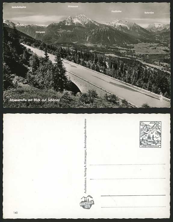 Germany Old R.P. Postcard MOUNT WATZMANN Schonau Bridge