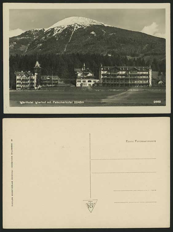 Innsbruck Old Postcard IGLS Hotel Iglerhof Patschkofel