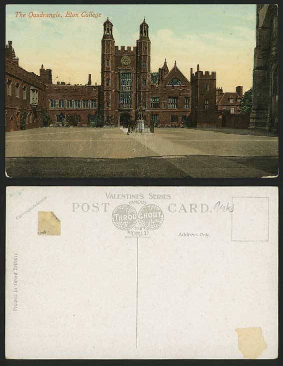 Berkshire Old Colour Postcard ETON COLLEGE - Quadrangle