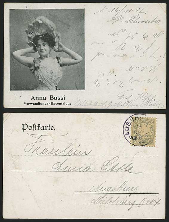 Germany 1902 Old Postcard ANNA BUSSI Circus Performer