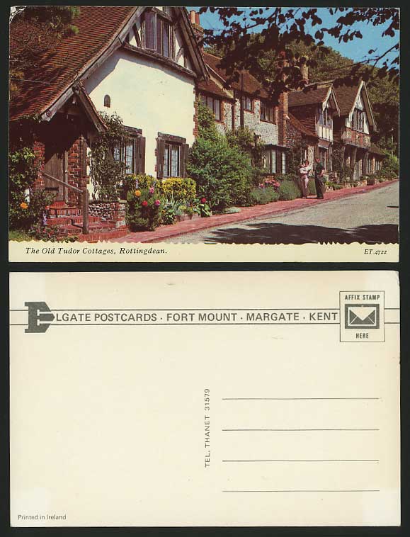 Sussex Early Postcard ROTTINGDEAN - Old Tudor Cottages