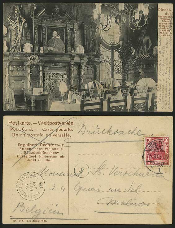 Germany 1905 Postcard DUESSELDORF Altdeutsches Weinhaus