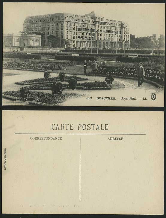 France Old LL 323 Postcard Garden DEAUVILLE Royal Hotel