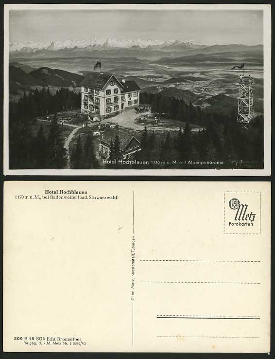 Germany Old RP Postcard HOTEL HOCHBLAUEN Alpenpanorama