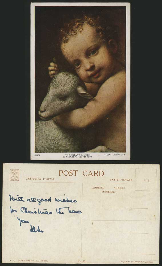 INFANT S JOHN S GIOVANNI GIOVINETTO Sheep Old Postcard