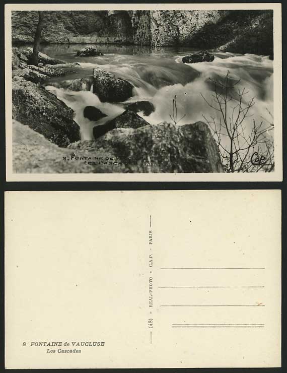 France Old B/W Postcard FONTAINE DE VAUCLUSE Cascades
