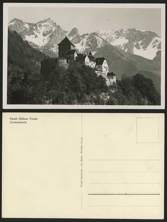 Liechtenstein Old RP B/W Postcard CASTLE SCHLOSS VADUZ