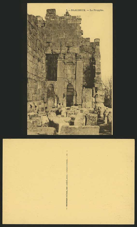 Lebanon Middle East Old Postcard BAALBEK - Le Propylee