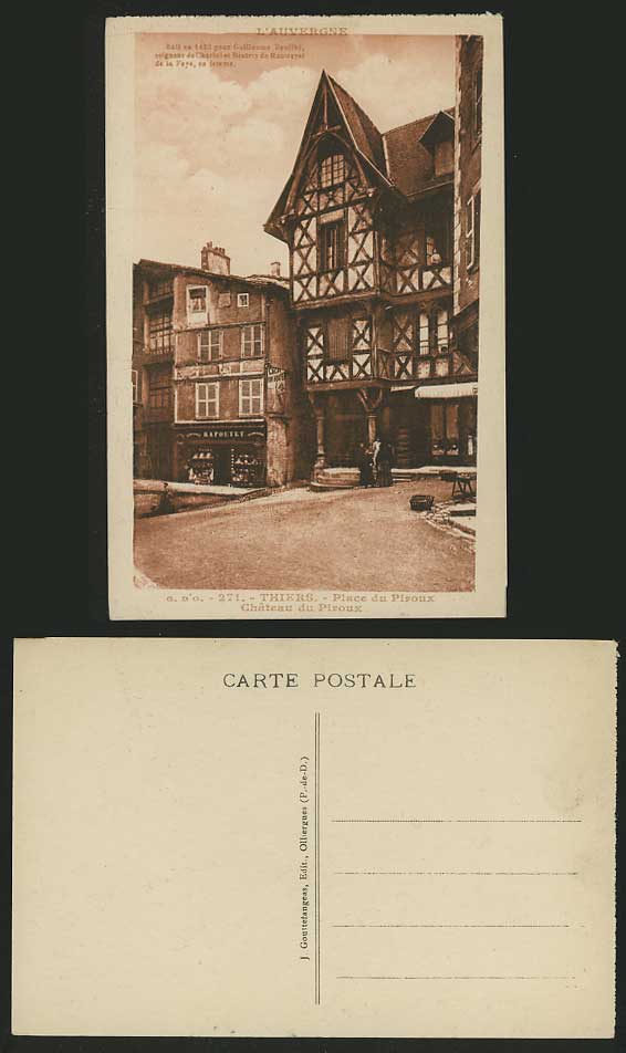 France Old Postcard THIERS Chateau du Piroux / RAPOUTET