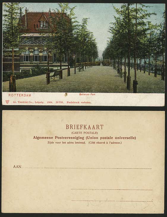 Netherlands Old Colour Postcard ROTTERDAM Bellevue-Park